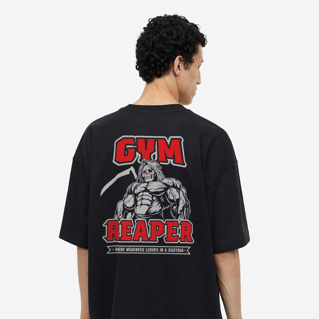 Gym Reaper Printed Oversized Gym T-shirt - Main Image