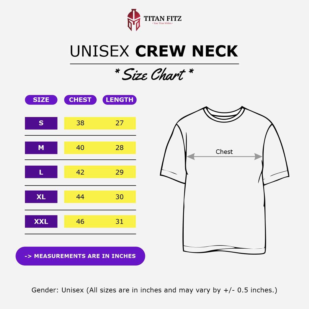 crewneck tshirt size chart