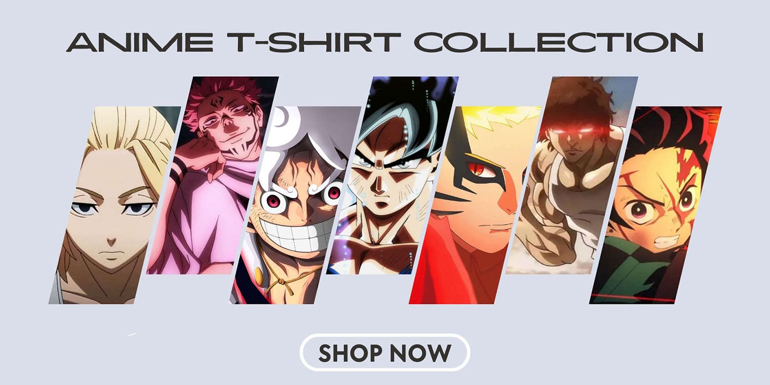 Anime t shirt collection banner