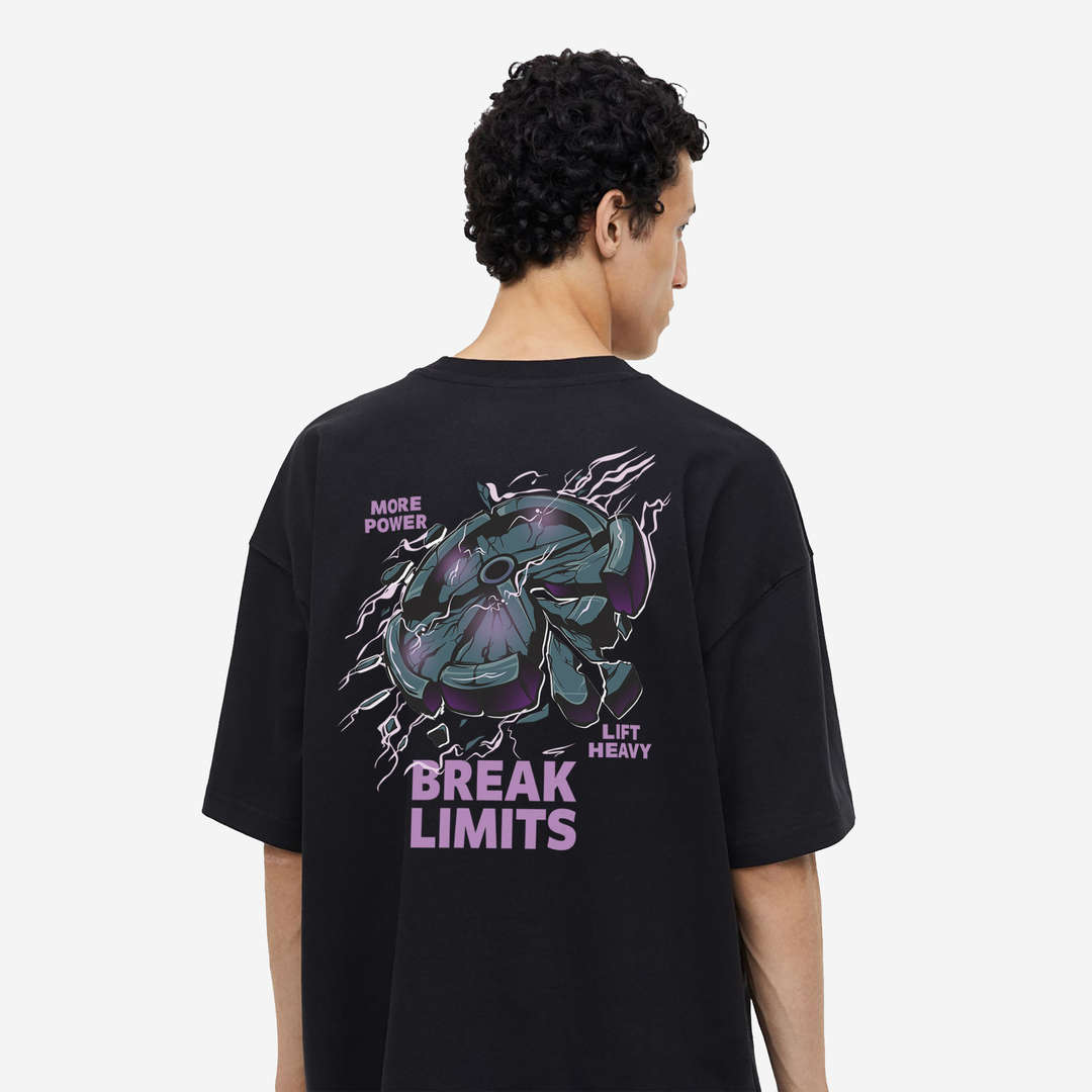 Break Limits Printed Oversized Gym T-shirt