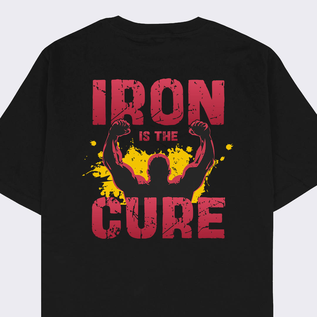 Iron Is The Cure Printed Oversized Gym T-shirt