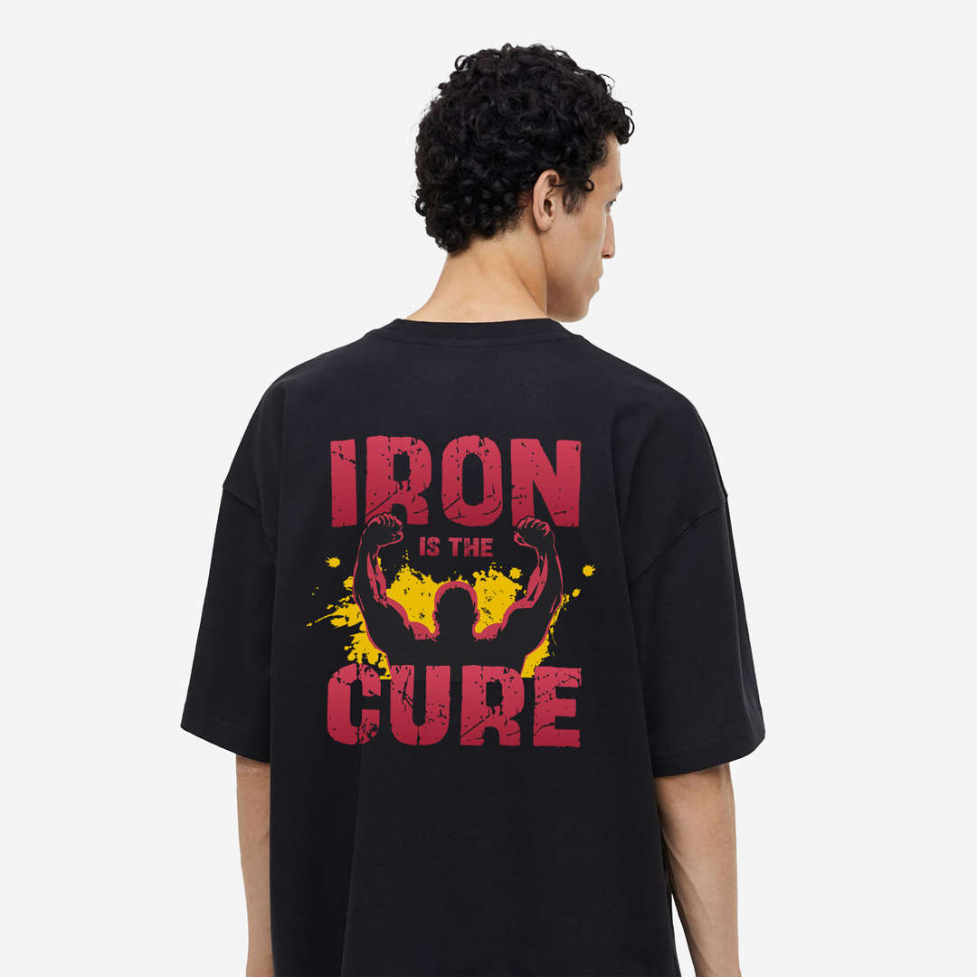 Iron Is The Cure Printed Oversized Gym T-shirt