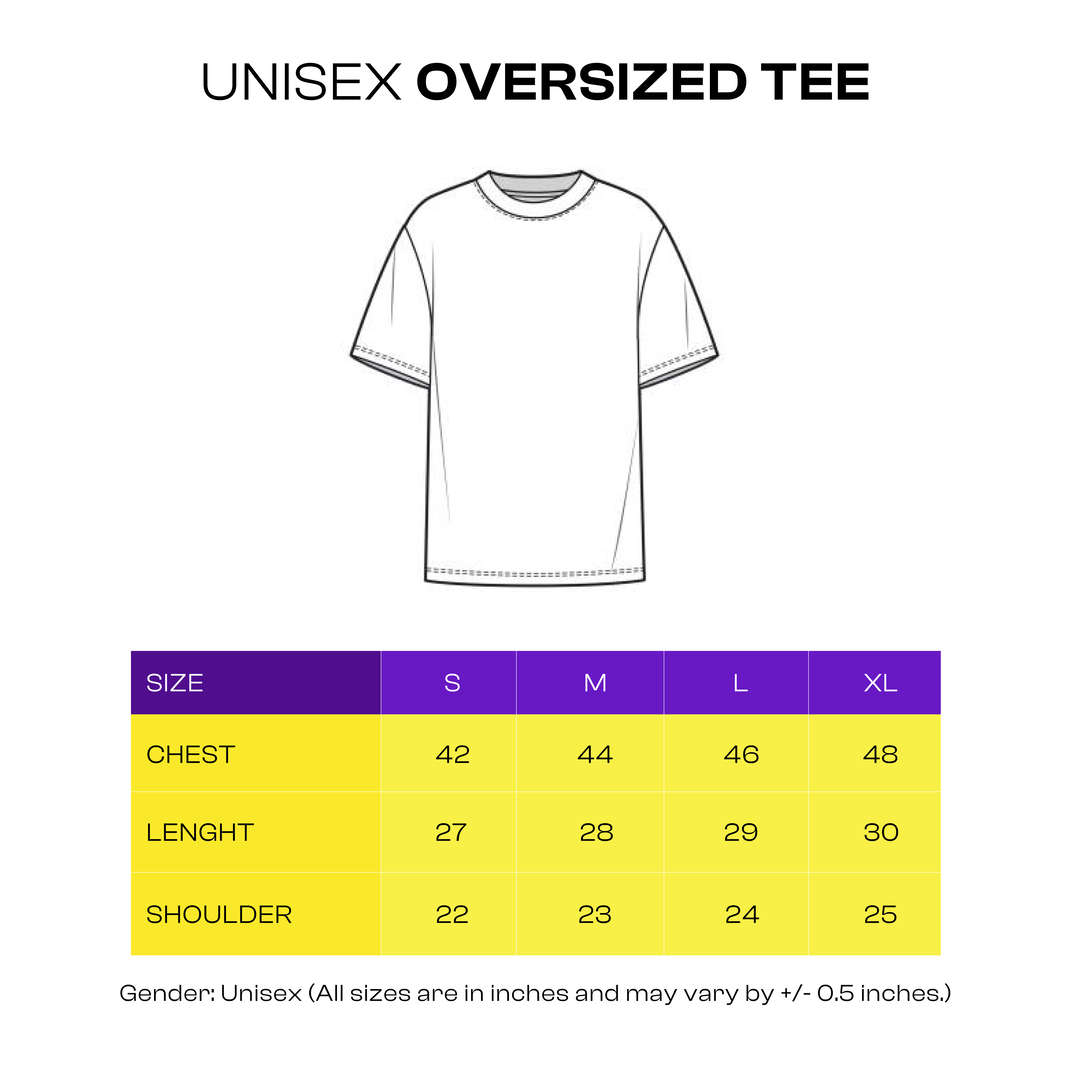 oversize tshirt size chart