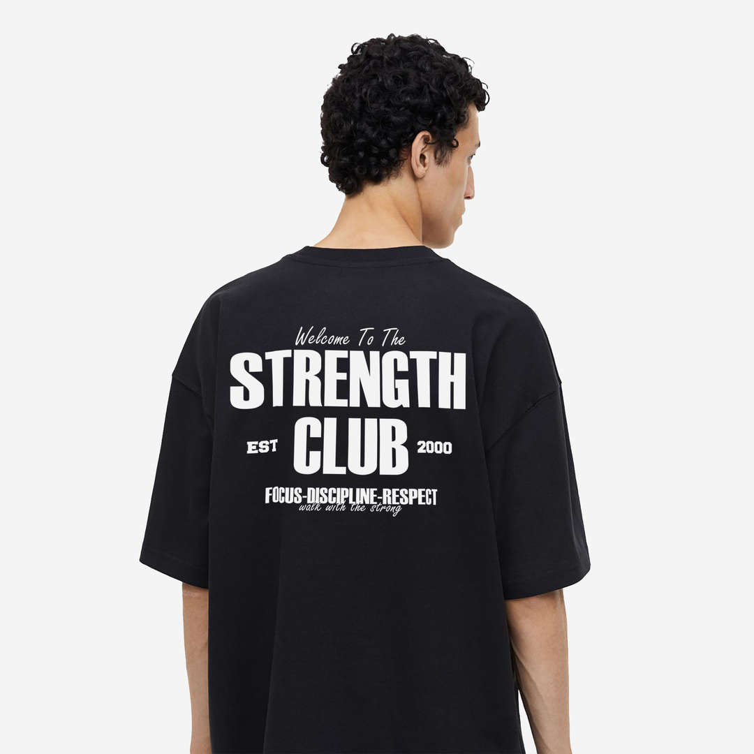 Strength Club Printed Oversized Gym T-shirt